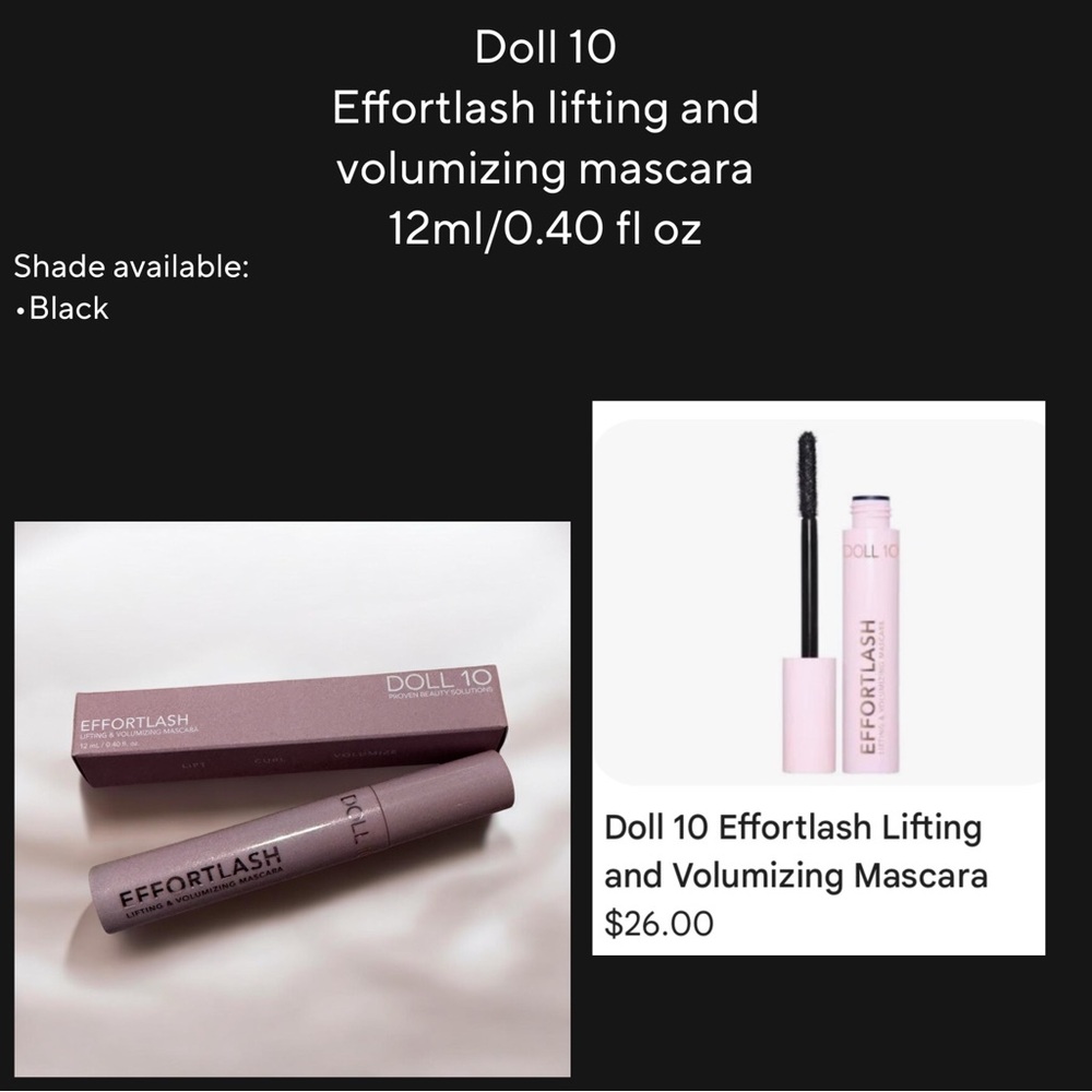 Doll 10 Effortlash Lifting and volumizing Mascara - Black